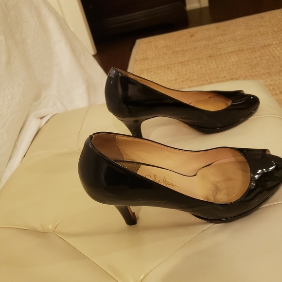 Cole Haan "nike air" platform Patten leather pumps, size 7.5, black - Picture 2 of 5